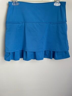 Lucky in Love Bright Blue Ruffled Tennis/Golf Skort Size Small